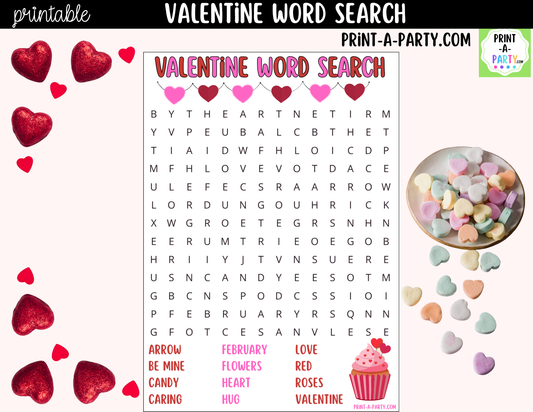 Valentine's Day Word Search Printable – Kids, Classroom & Party