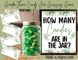 CANDY JAR GUESSING GAME | How many candies in jar | Garden Greenery Theme Wedding |Garden Shower | Bridal Shower Game | Bridal Shower Decor | Engagement Party | Same Sex Wedding Shower Activities | Printable