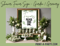 FAVORS SIGN - GARDEN GREENERY THEME | Engagement Party Favors | Bridal Wedding Shower Favors | Favors Please take one