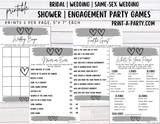 Same Sex Wedding Shower Game Bundle (4) LGBTQ+ | Same Sex Wedding Activities | Same Sex Weddings - Two Hearts Design