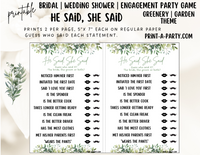 GAME BUNDLE:  Bridal Wedding Shower Engagement Party Game Bundle | Garden Greenery Wedding | Garden Wedding Theme | Printable