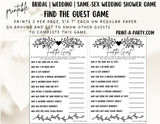 Same Sex Wedding Shower Game Bundle (4) LGBTQ+ | Same Sex Wedding Activities | Same Sex Weddings - Vine Design