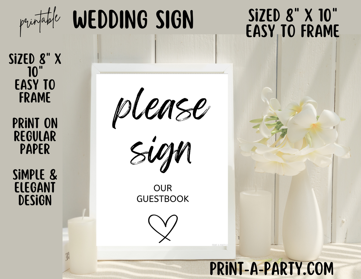 GUEST BOOK SIGN | Printable Wedding Sign | Wedding Guest Book Sign | Wedding Guest Book