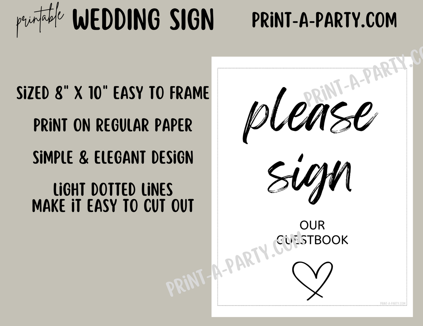 GUEST BOOK SIGN | Printable Wedding Sign | Wedding Guest Book Sign | Wedding Guest Book