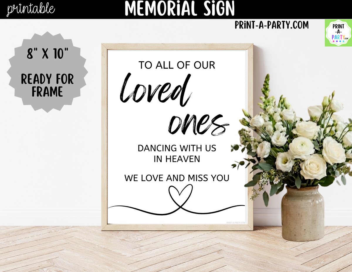 Wedding Memorial Sign Printable – Dancing With Us in Heaven