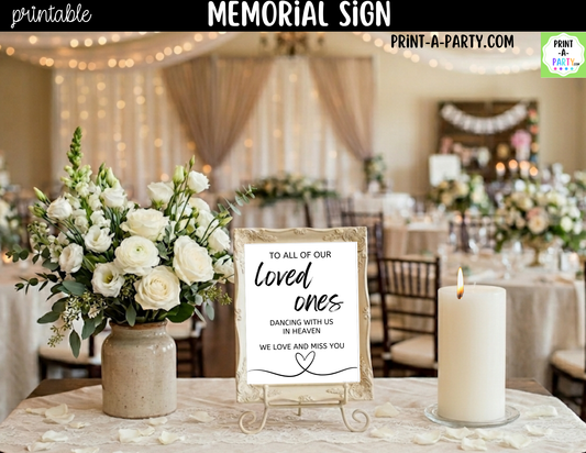 Wedding Memorial Sign Printable – Dancing With Us in Heaven