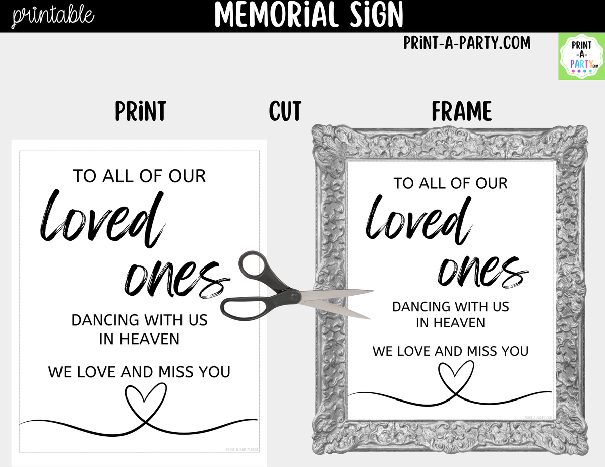 Wedding Memorial Sign Printable – Dancing With Us in Heaven