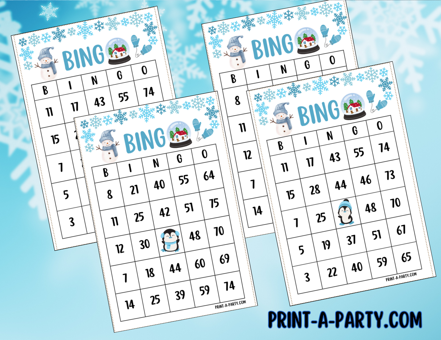 BINGO: Winter Theme | 30, 40, or 50 cards | Winter Bingo Game | Winter Party Idea | Winter Classroom Activity