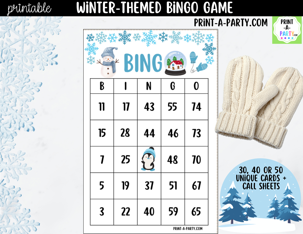 Winter Bingo Game Printable – Classrooms, Parties & Family Fun