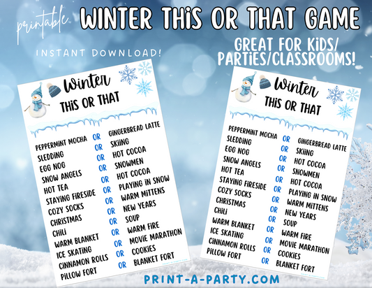 THIS OR THAT GAME | Winter This or That | Holiday Game | Winter Game | Christmas Party Game | Christmas Classroom