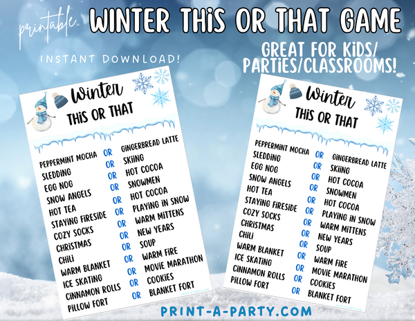 THIS OR THAT GAME | Winter This or That | Holiday Game | Winter Game | Christmas Party Game | Christmas Classroom