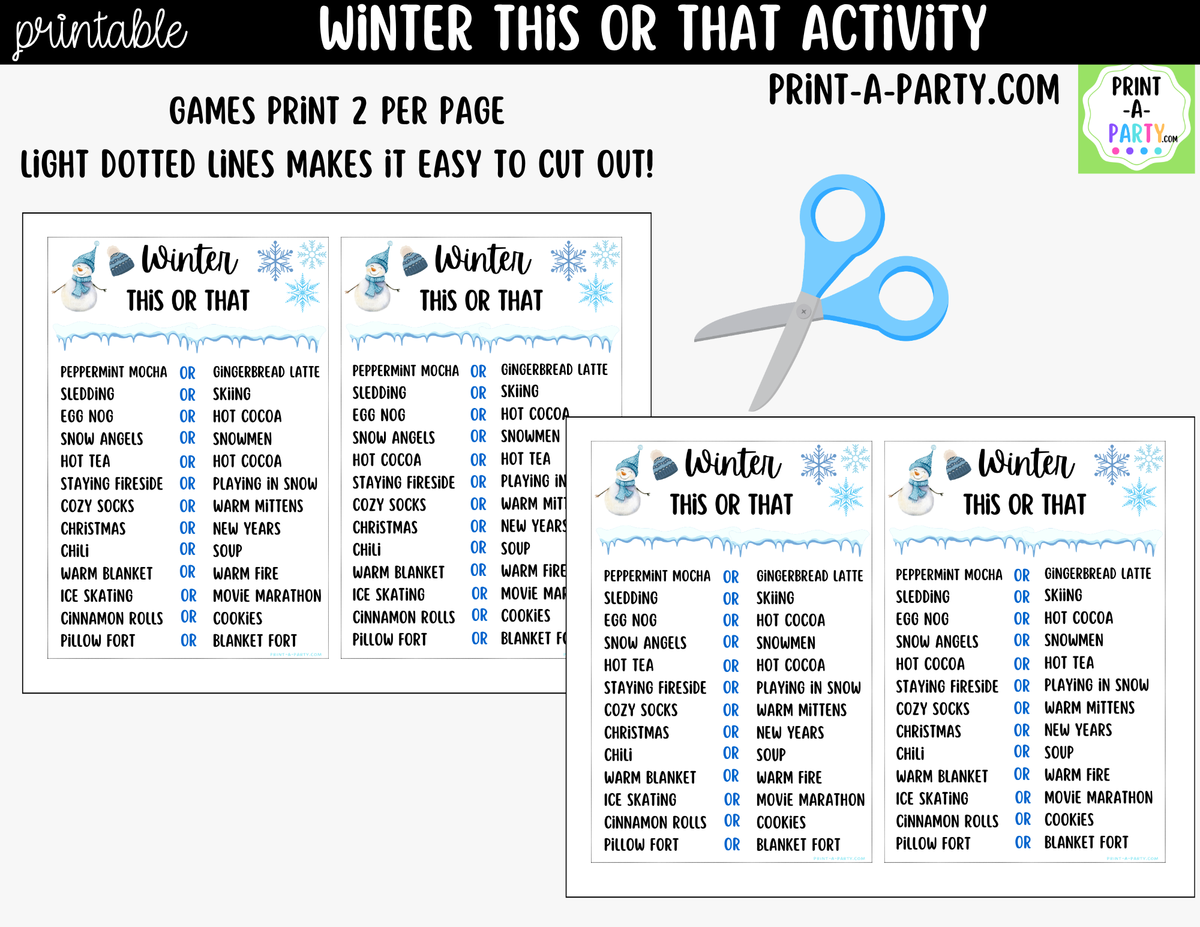 Winter This or That Game Printable – Kids & Classroom Activity
