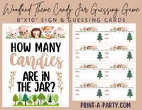 CANDY JAR GUESSING GAME | How many candies in jar | Woodland Theme | Woodland Baby Shower Game | Woodland Baby Shower Theme