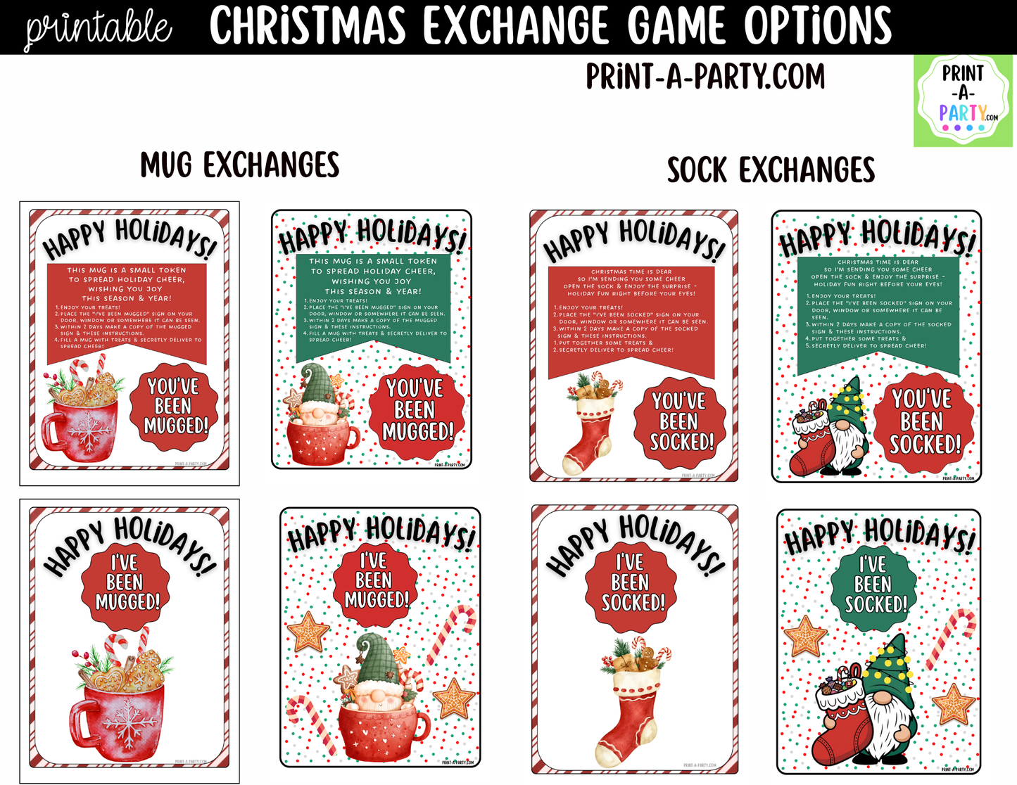 You've Been Socked Printable | Christmas Neighbor Gift | Holiday Stocking Surprise