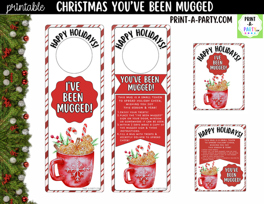 You've Been Mugged Printable | Christmas Mug Exchange Game | Neighbor & Coworker Holiday Gift