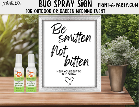 Printable Outdoor Wedding Bug Spray Sign (8x10) - Instant PDF Download