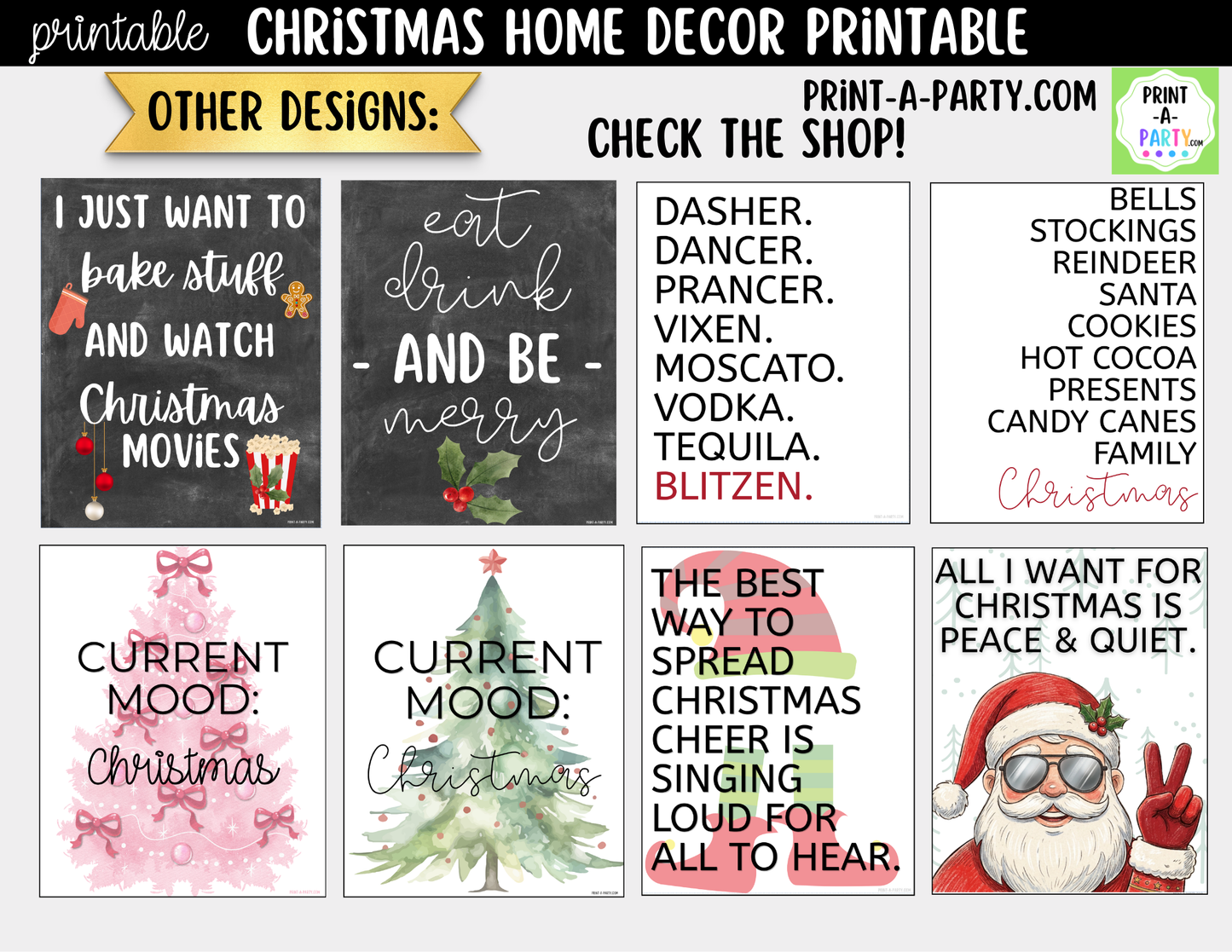 Printable Christmas Sign - The Best Way to Spread Christmas Cheer is Singing Loud for All to Hear - Elf Quote Wall Art 8x10 and 5x7