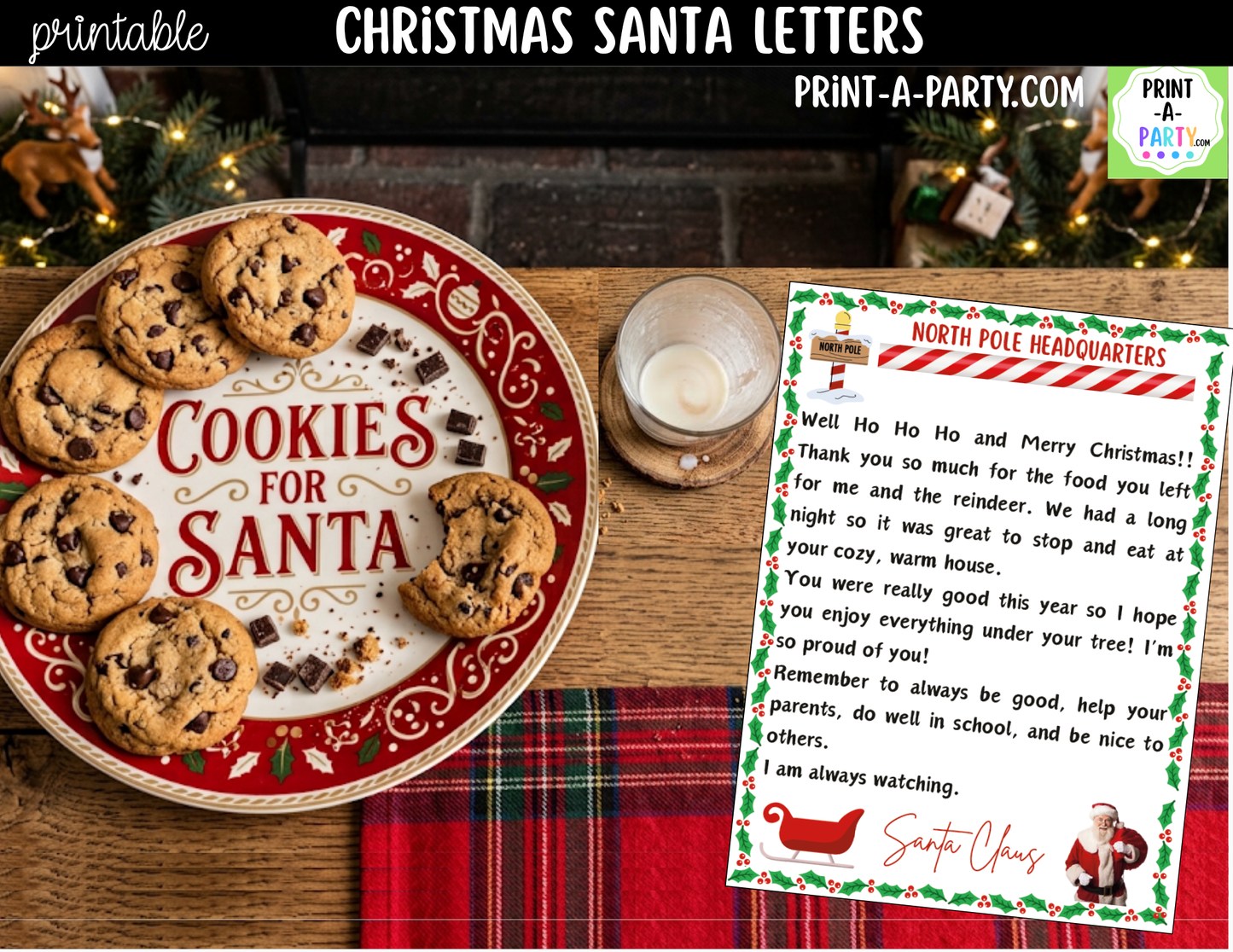 Editable Santa Letters - Personalized Printable Letters from Santa for Kids - 2-Pack