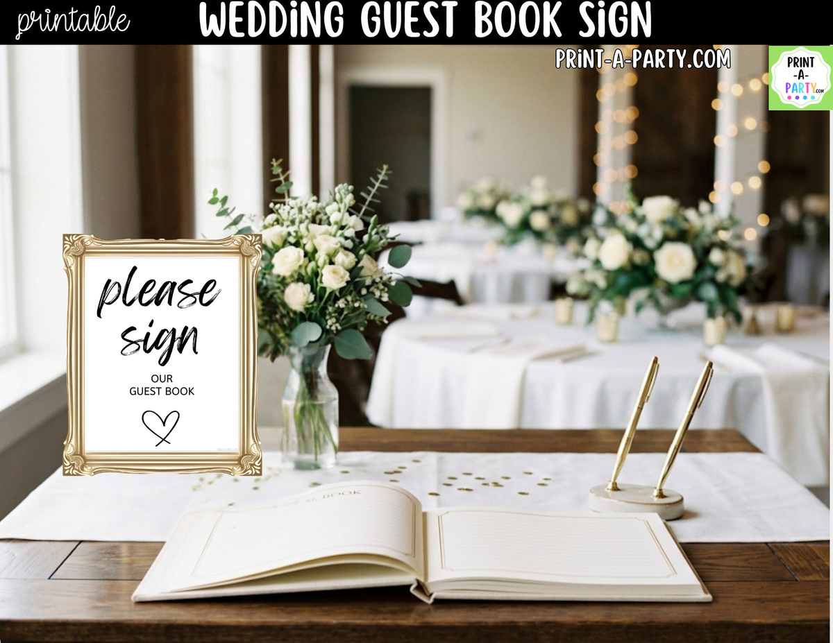 Guest Book Sign Printable – Wedding & Bridal Shower