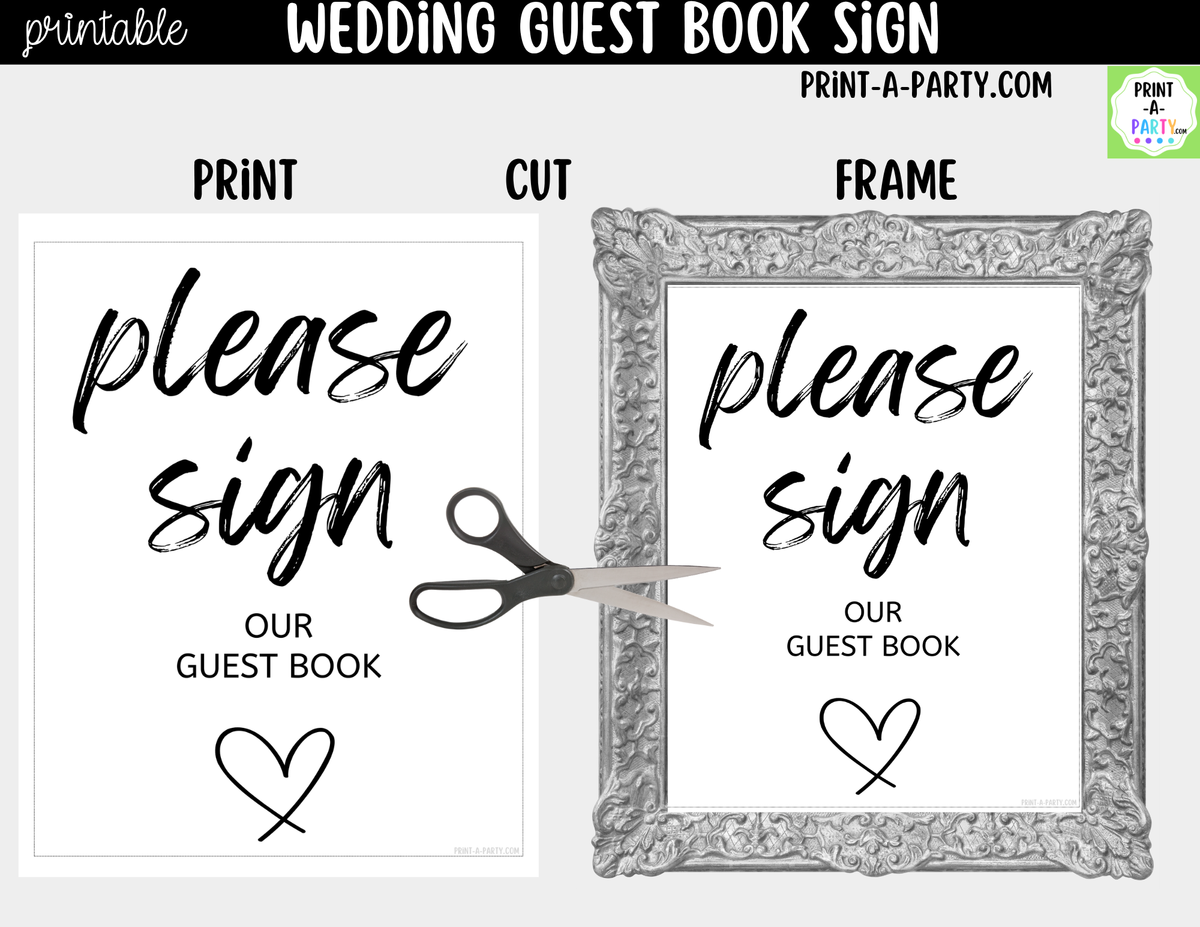 Guest Book Sign Printable – Wedding & Bridal Shower