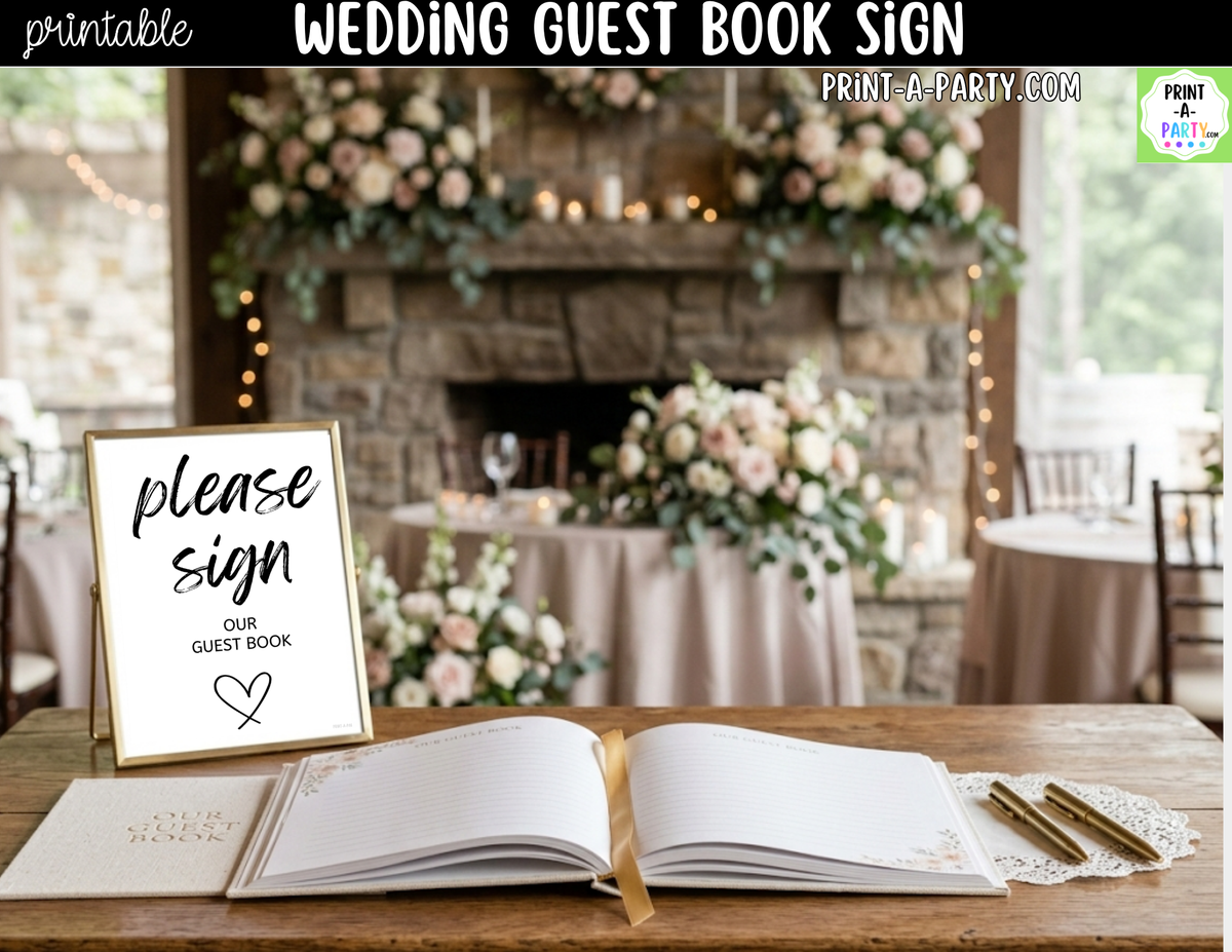 Guest Book Sign Printable – Wedding & Bridal Shower