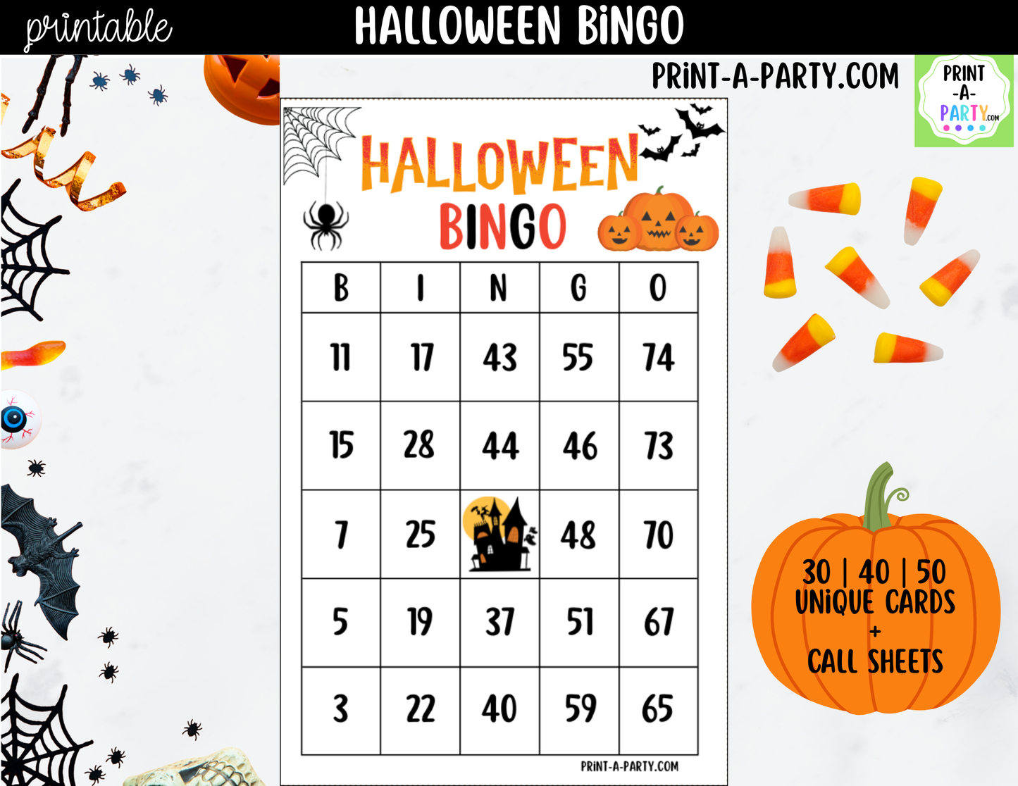 Halloween Bingo Game Printable | Classroom, Party & Family Game