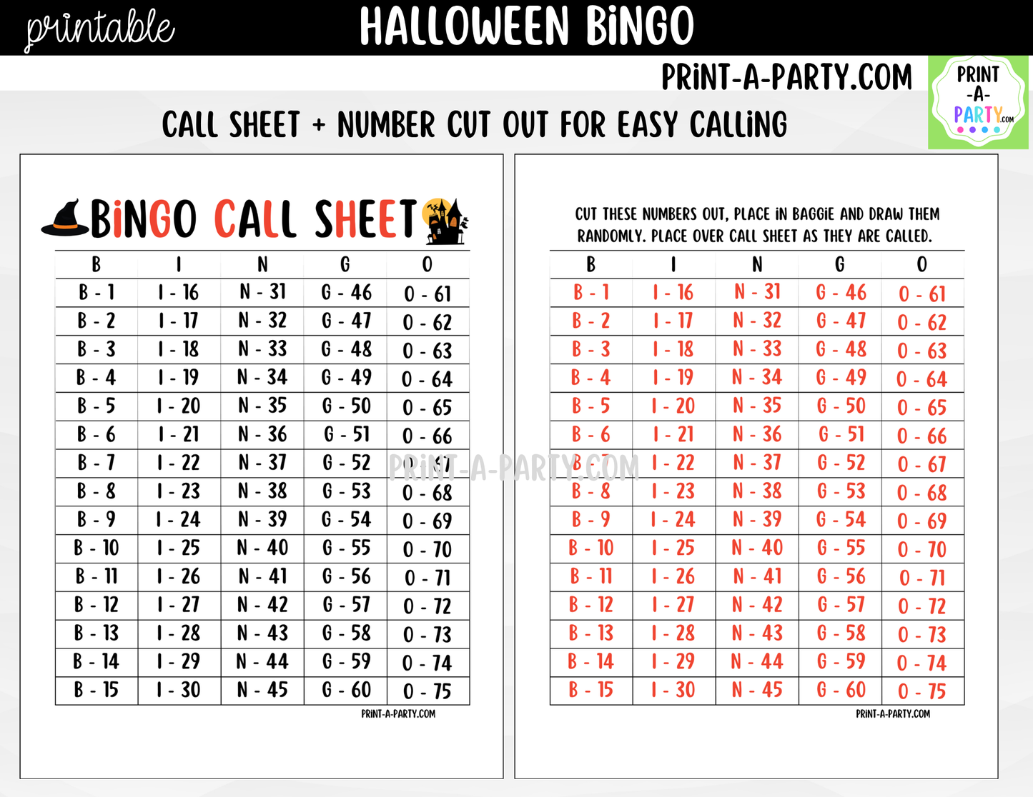 Halloween Bingo Game Printable | Classroom, Party & Family Game