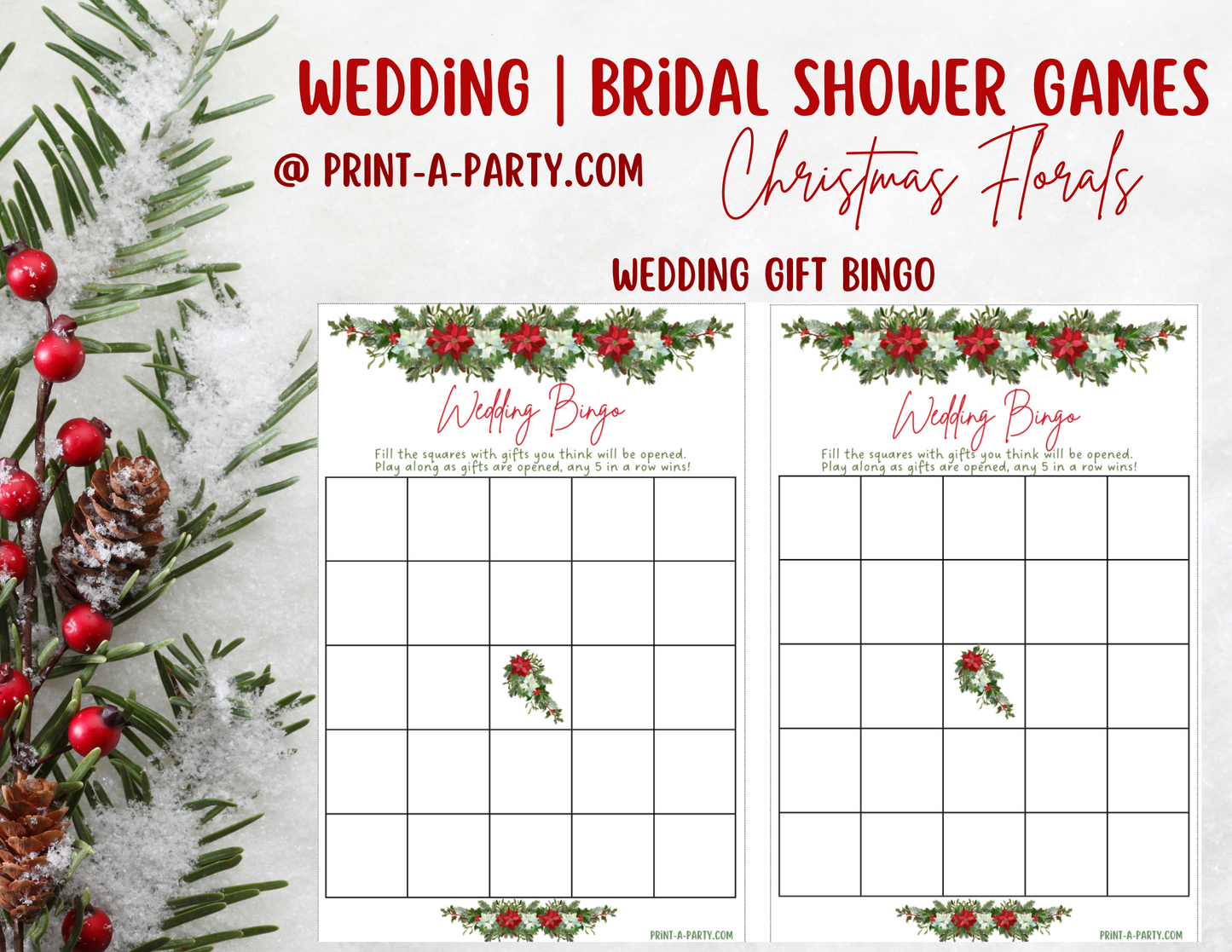 GAME BUNDLE: Bridal Christmas Shower Game Bundle | Christmas Bridal Theme | Christmas Wedding Shower | INSTANT DOWNLOAD