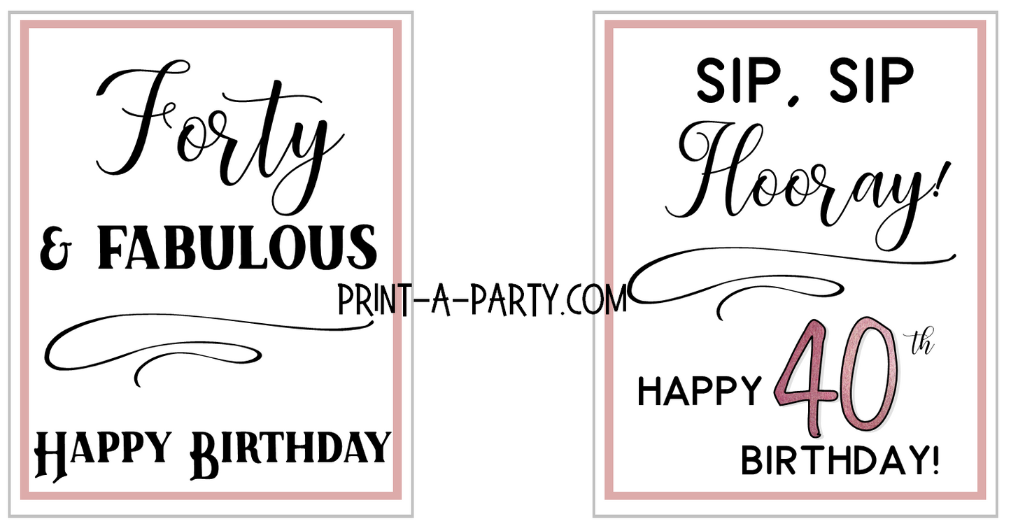 WINE LABELS: 40th Birthday (6) Birthday Wine | 40th Birthday Gift Idea | 40th Birthday Wine