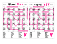 WORD SEARCH: 50th Birthday | "50 and" | Printable Party Game | INSTANT DOWNLOAD