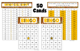 BINGO: Stars | Classrooms | Parties | Birthday | 30, 40, or 50 cards - INSTANT DOWNLOAD