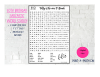 WORD SEARCH: 50th Birthday Sarcastic and Funny - INSTANT DOWNLOAD