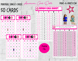 BINGO: American Girl Doll |  Parties | Birthday | Classroom | 30, 40, or 50 cards - INSTANT DOWNLOAD
