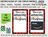 GIFT CARD Amazon Christmas Holiday Templates | Amazon Christmas Gift Card | Amazon Holiday Gift Card Printables - INSTANT DOWNLOAD