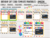 GIFT CARD Amazon Birthday Gift Card Template | Amazon Gift Card | Dress up your Amazon gift card  - INSTANT DOWNLOAD - Use each year!