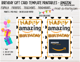 GIFT CARD Amazon Birthday Gift Card Template | Amazon Gift Card | Dress up your Amazon gift card  - INSTANT DOWNLOAD - Use each year!