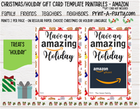 GIFT CARD Amazon Christmas Holiday Templates | Amazon Christmas Gift Card | Amazon Holiday Gift Card Printables - INSTANT DOWNLOAD