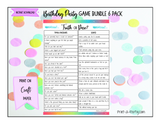 GAME BUNDLE: Birthday Party Game Bundle | Rainbow Glitter Theme | Rainbow Party | Rainbow | INSTANT DOWNLOAD |