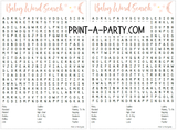 WORD SEARCH for Baby (GIRL) Showers | Baby Shower Printable Games | INSTANT DOWNLOAD