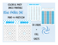 BINGO: Polka Dots | Color Party | Classrooms | Parties | Birthday | 30, 40, or 50 cards - INSTANT DOWNLOAD