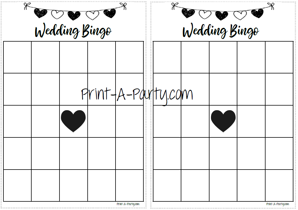 BINGO | Bridal Wedding Shower Gift Bingo Game | Blank Bridal Wedding Shower Bingo Game | Same Sex Wedding Shower Activities