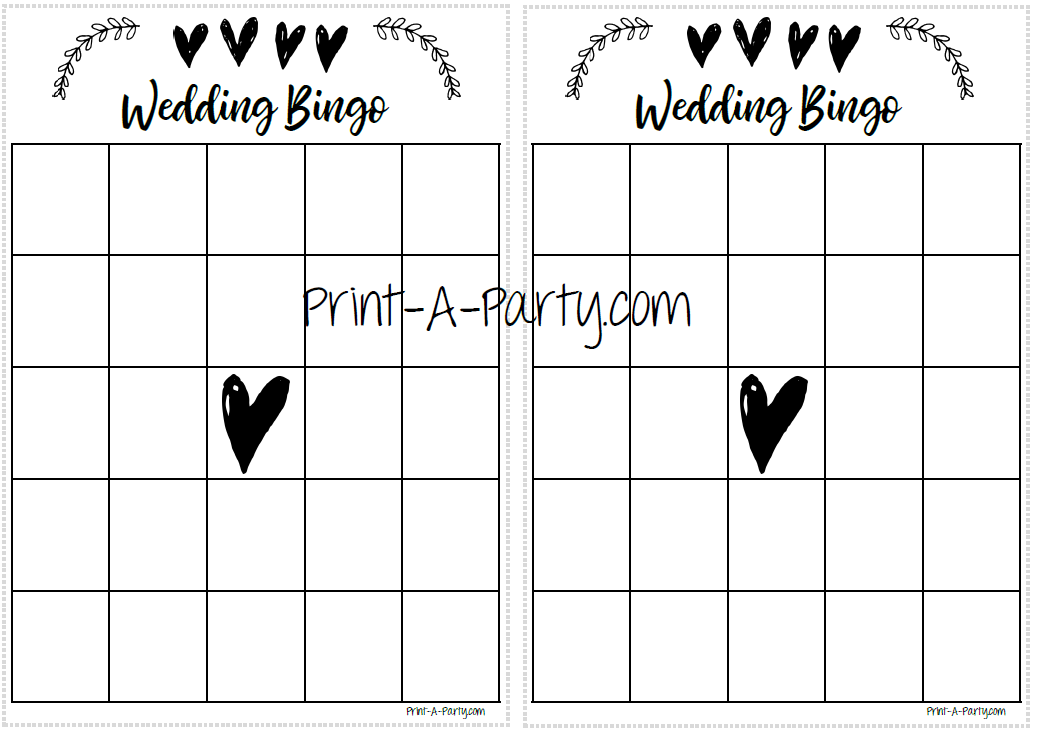 BINGO | Bridal Wedding Shower Gift Bingo Game | Blank Bridal Wedding Shower Bingo Game | Same Sex Wedding Shower Activities