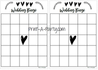 BINGO | Bridal Wedding Shower Gift Bingo Game | Blank Bridal Wedding Shower Bingo Game