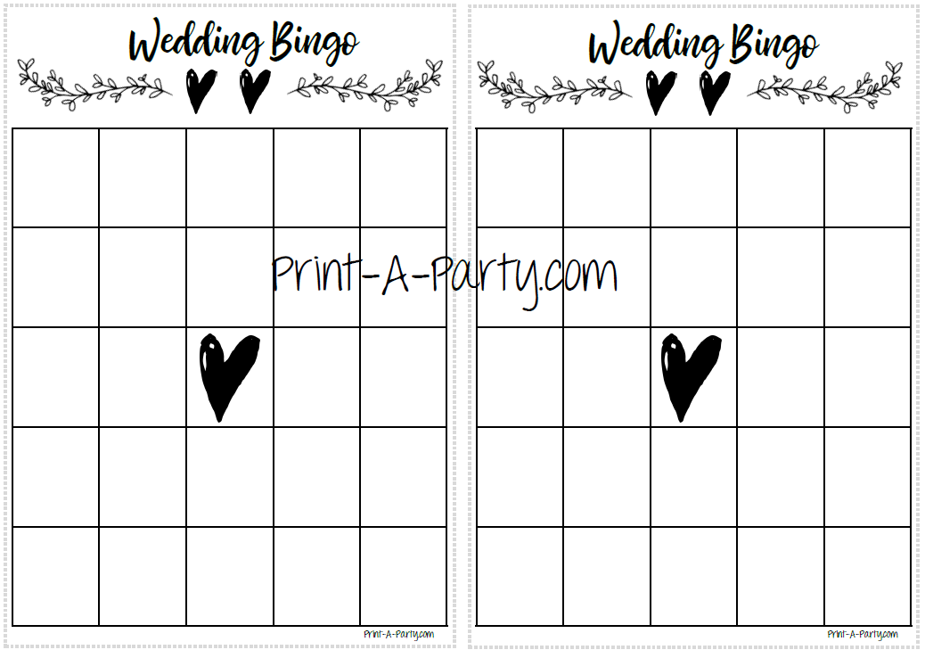 BINGO | Bridal Wedding Shower Gift Bingo Game | Blank Bridal Wedding Shower Bingo Game | Same Sex Wedding Shower Activities