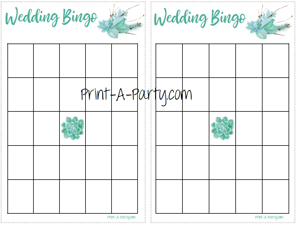 BINGO | Bridal Wedding Shower Gift Bingo Game | Blank Bridal Wedding Shower Bingo Game | Same Sex Wedding Shower Activities