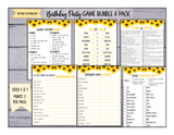 GAME BUNDLE: Birthday Party Game Bundle | Sunflower Theme | Sunflower Party | INSTANT DOWNLOAD |