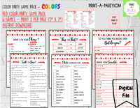 GAME BUNDLE: Color Party Game 6 Pack - INSTANT DOWNLOAD - Pick Your Color - great for Tween/Teen parties
