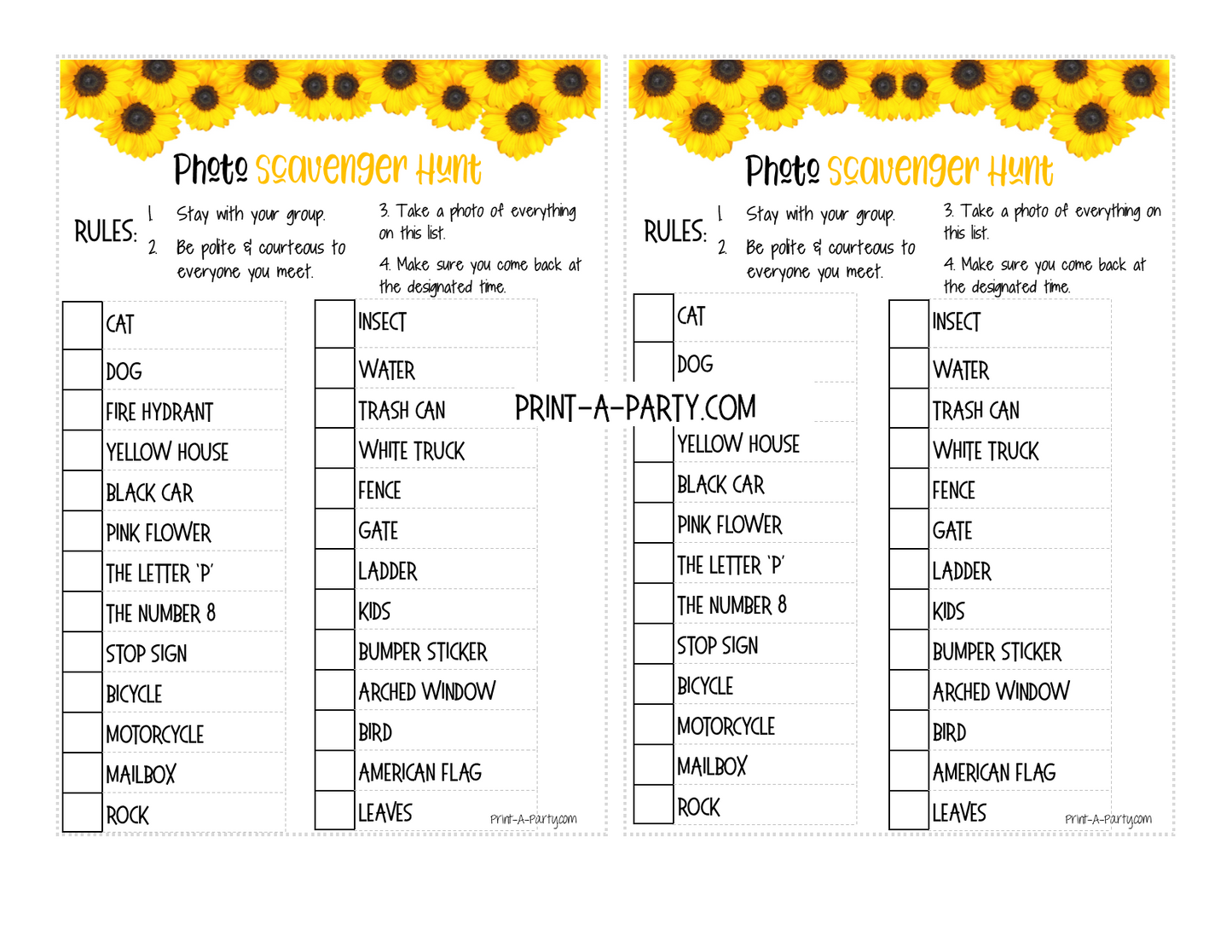 GAMES: SUNFLOWER THEME | Birthday Party Games | Sunflower Party | Sunflower Party Ideas | INSTANT DOWNLOAD