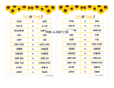 GAME BUNDLE: Birthday Party Game Bundle | Sunflower Theme | Sunflower Party | INSTANT DOWNLOAD |