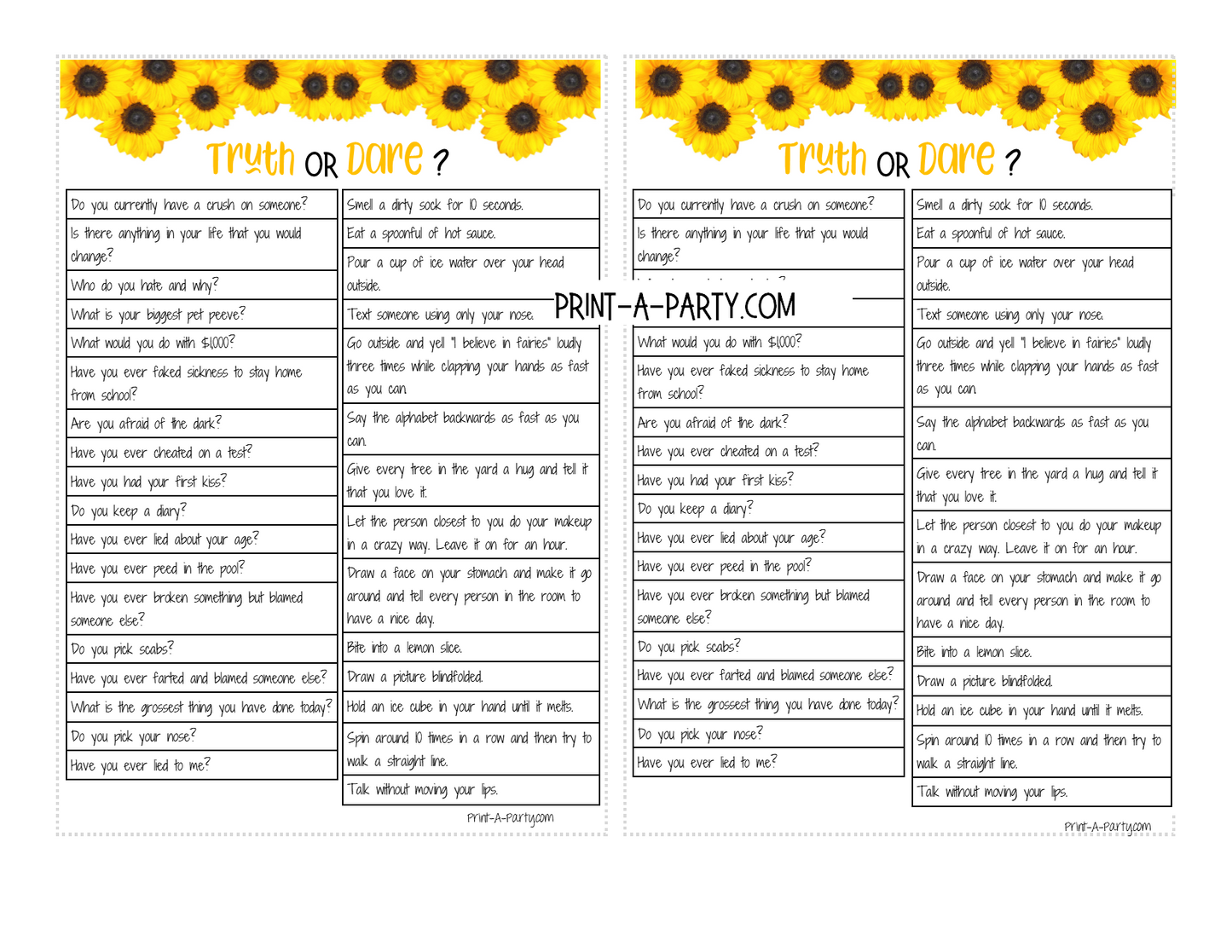 GAMES: SUNFLOWER THEME | Birthday Party Games | Sunflower Party | Sunflower Party Ideas | INSTANT DOWNLOAD